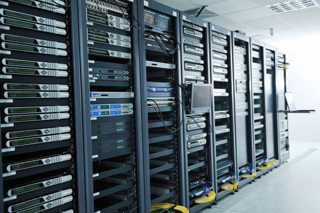 Server racks in a data center