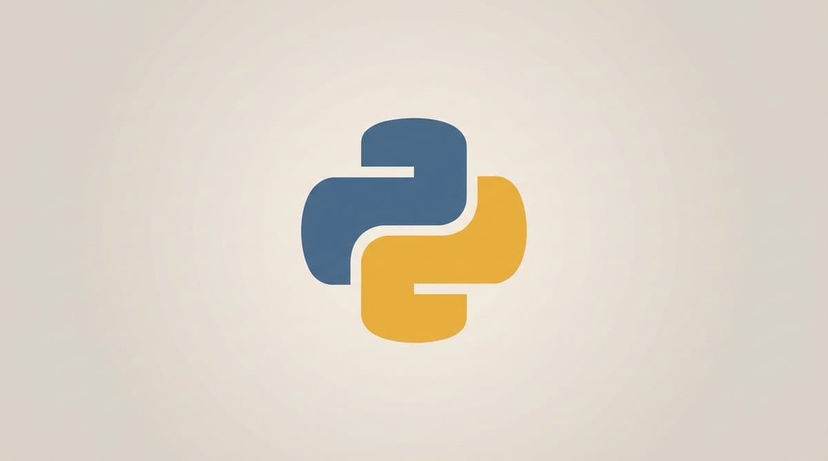 Minimal flat Python emblem on a clean background, representing beginner python practice exercises that aren't LeetCode