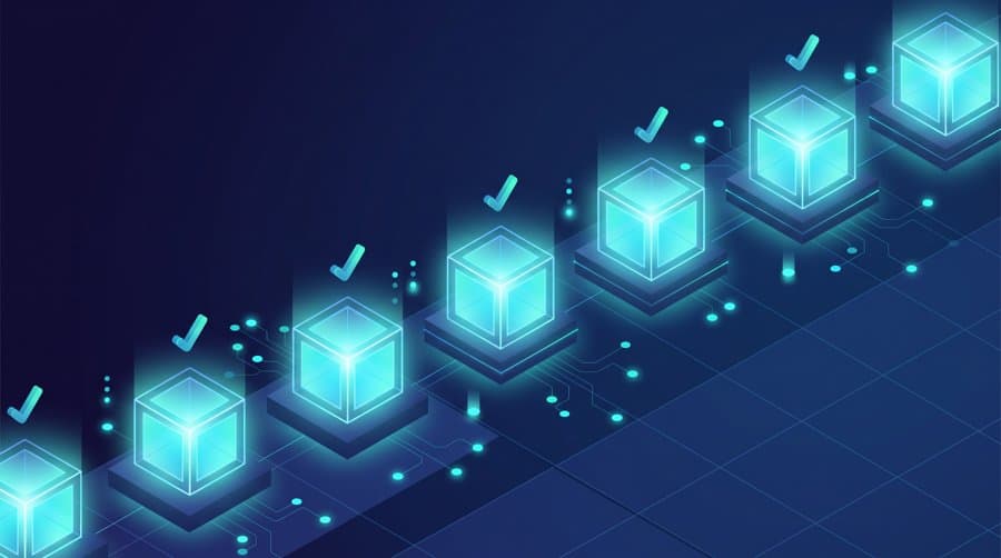 Python all() function - isometric cubes each with a checkmark showing every element passes