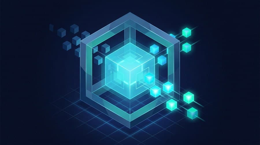 Isometric illustration of one function wrapping another, representing python decorators