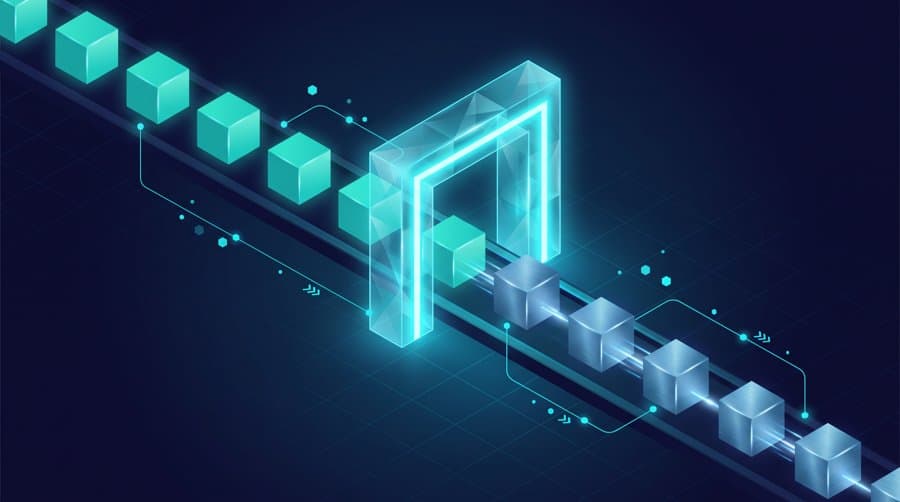 Python map function - isometric cubes transformed passing through a gate for applying a function to each item