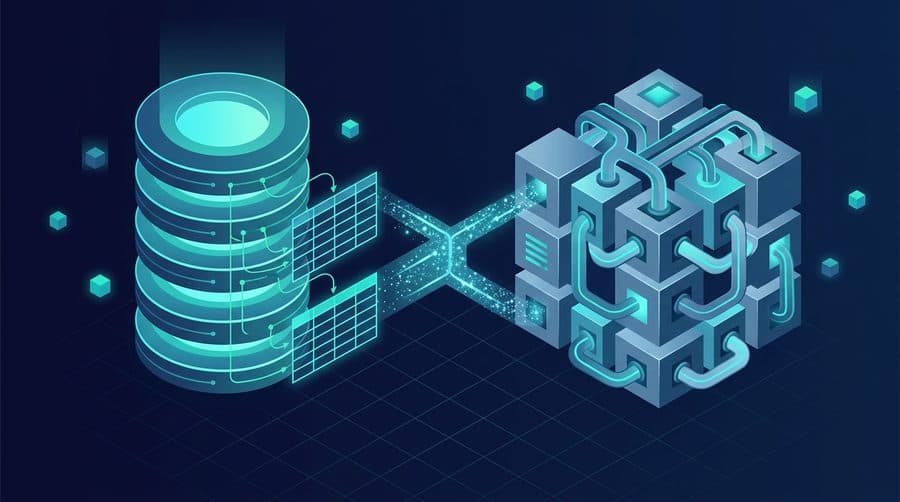 SQL vs Python comparison: a relational database connected to a Python processing engine