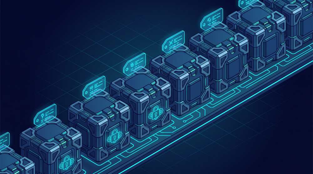 python namedtuple - isometric row of locked named-field records with key-tag labels