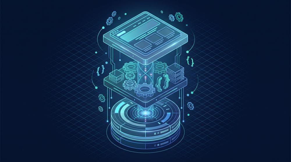 Python full stack developer stack: browser front end, Python back end, and database
