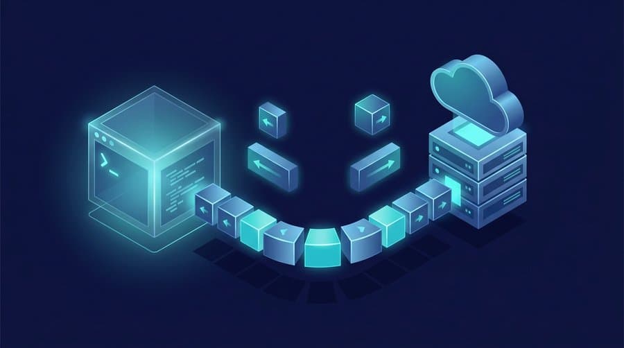 Linux curl command - isometric terminal sending HTTP requests to a server
