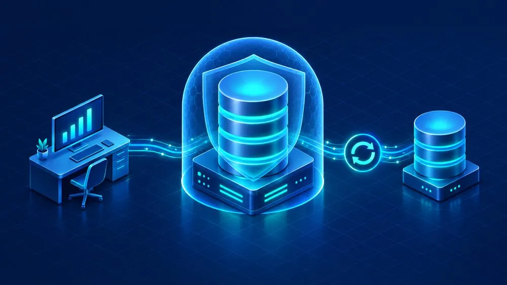 How to become a database administrator: isometric protected database server with backup sync
