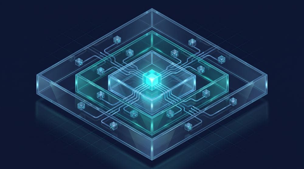 python global variable scope illustration - isometric nested scope boxes showing global, function, and nested variables