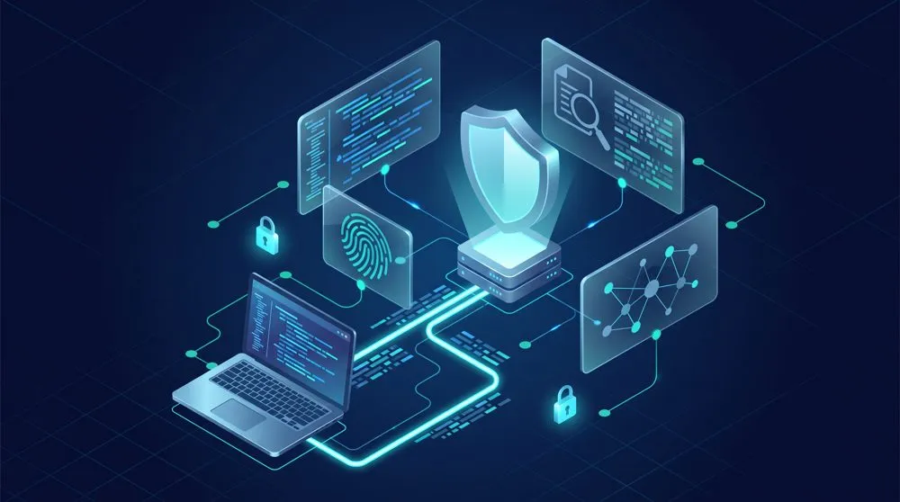 Python for cybersecurity scripts defending a server with log analysis and file integrity checks