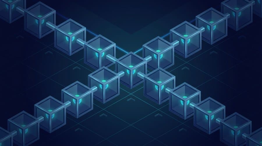 Isometric illustration of connected cube slots representing bash arrays in shell scripts