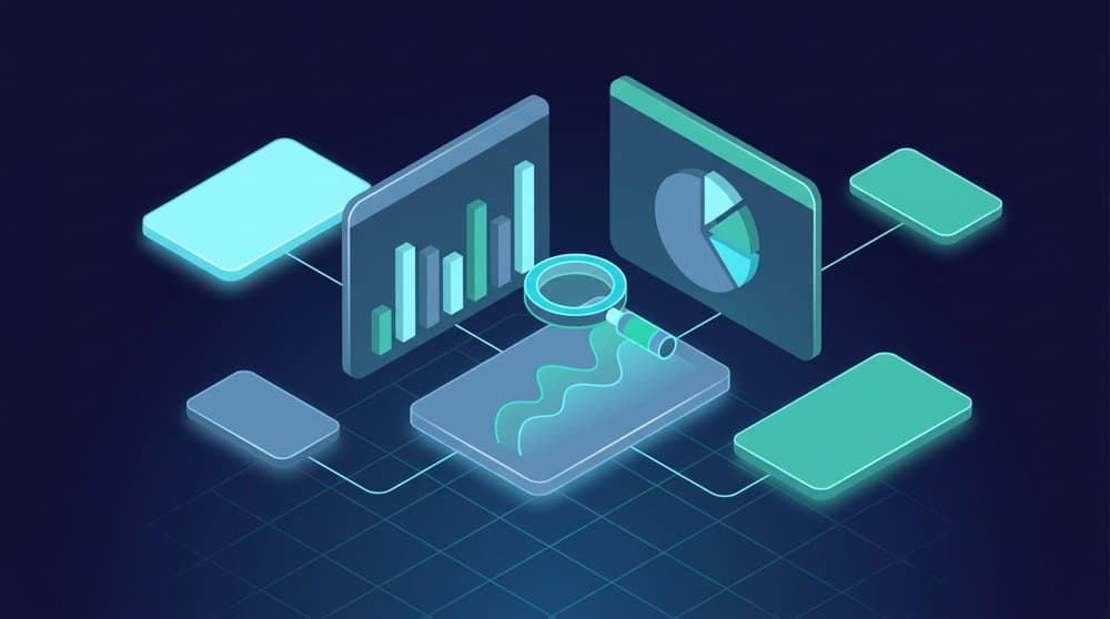 Isometric data analytics dashboard illustrating how to become a data analyst