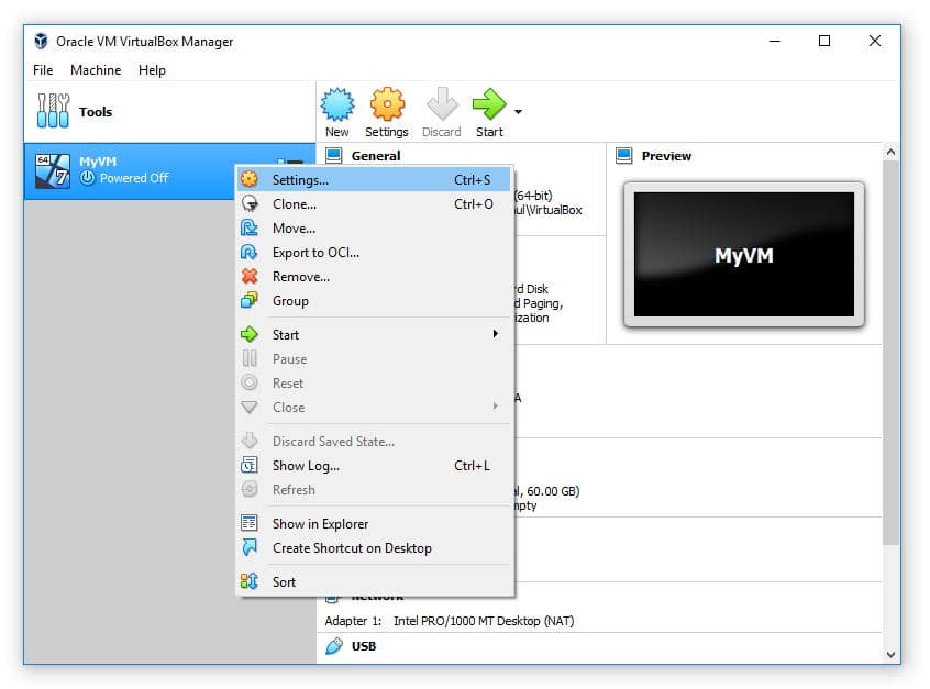 VM Settings VM Settings