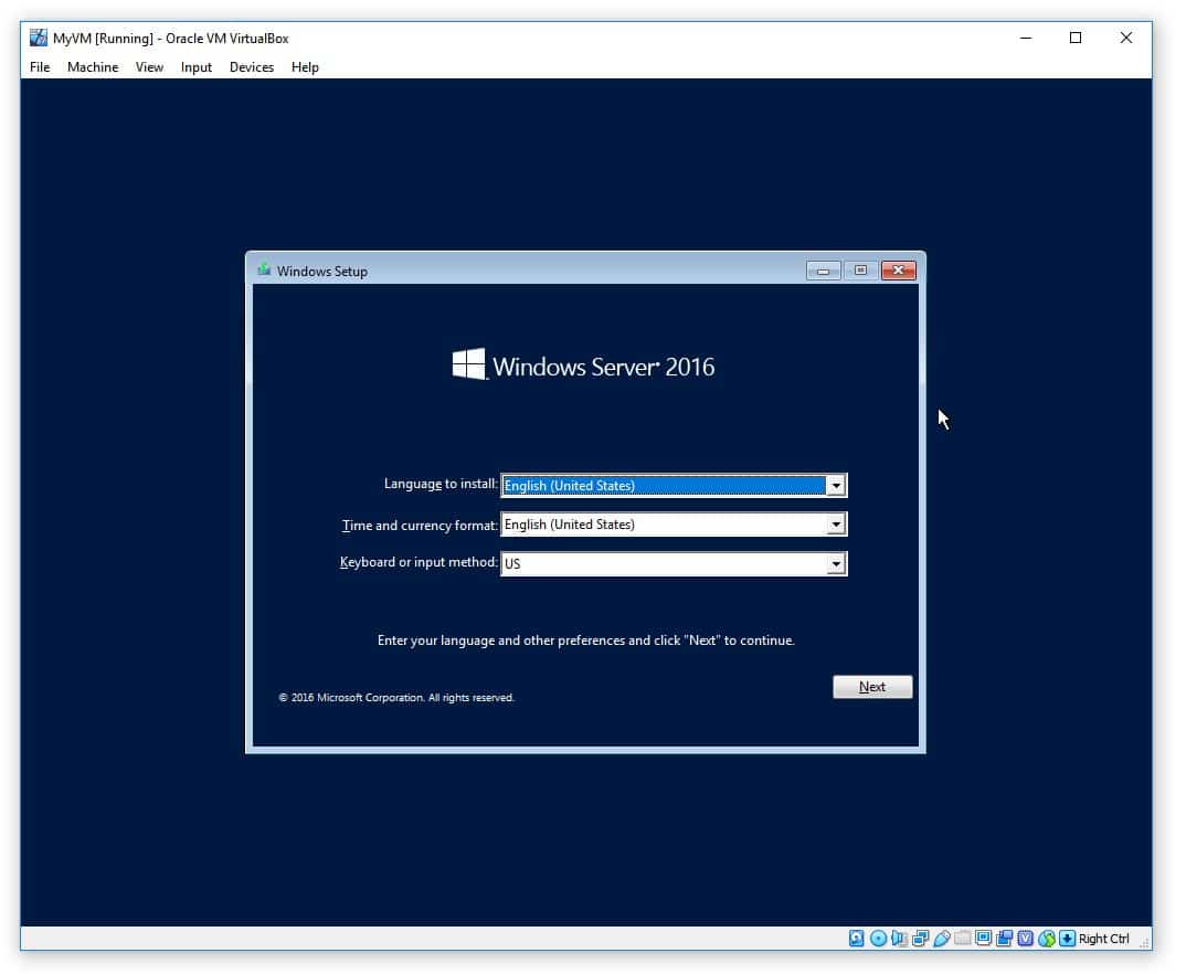 Windows Server 2016 Install 2