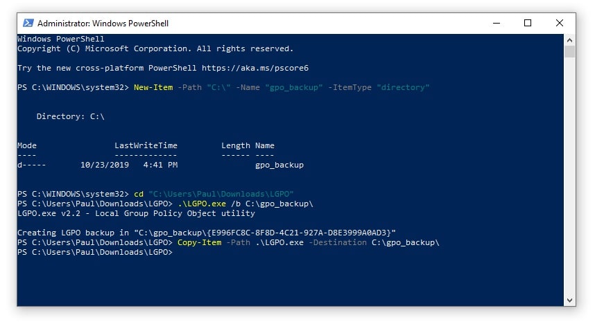PowerShell LGPO PowerShell LGPO