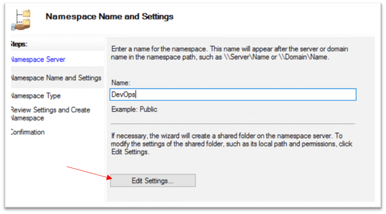 Namespace Settings