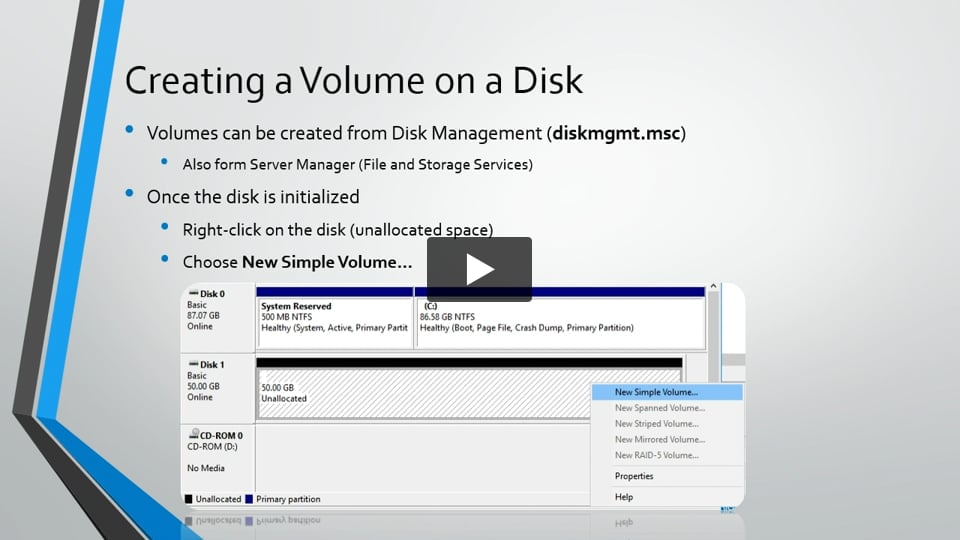 Learn about Volumes and Partitions Server Academy