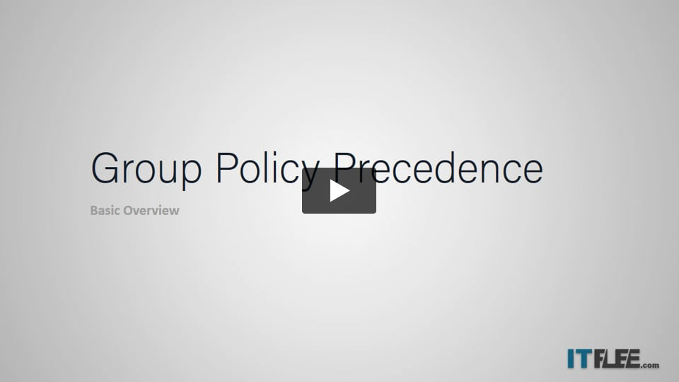 Learn about Group Policy Precedence Server Academy