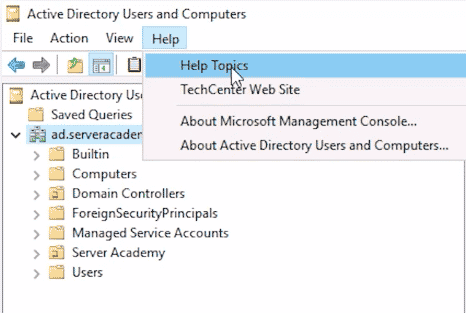 aduc help help topics