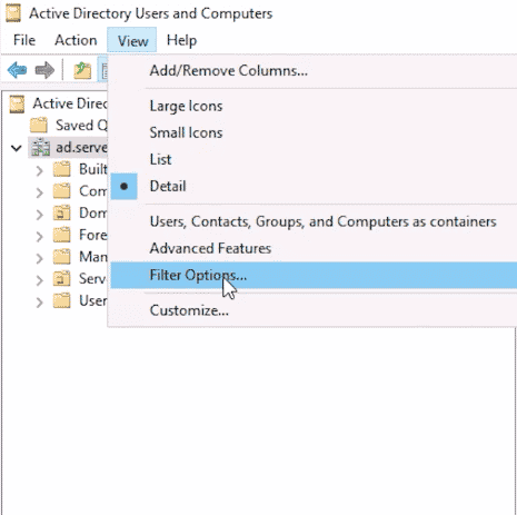aduc view filter options