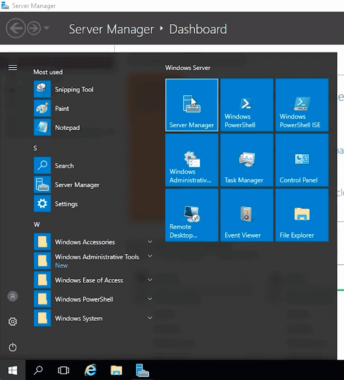 start button server manager