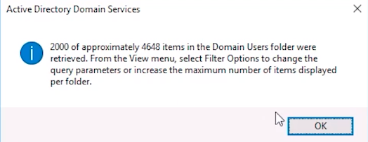 aduc user display limit