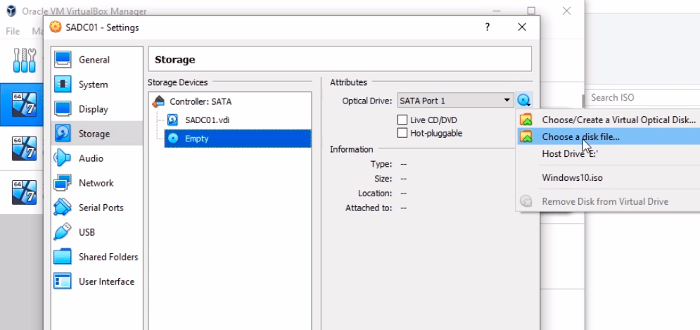 mounting iso file to vm
