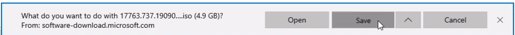 saving the iso file