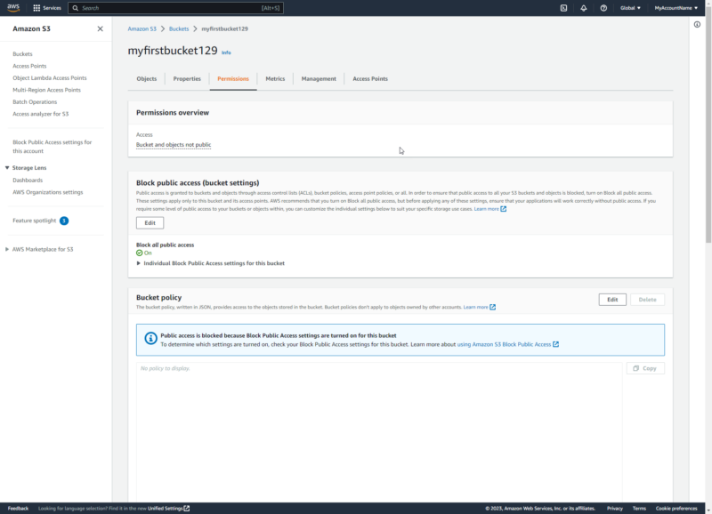 Configure S3 permissions and access controls Server Academy