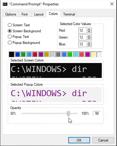 command prompt properties
