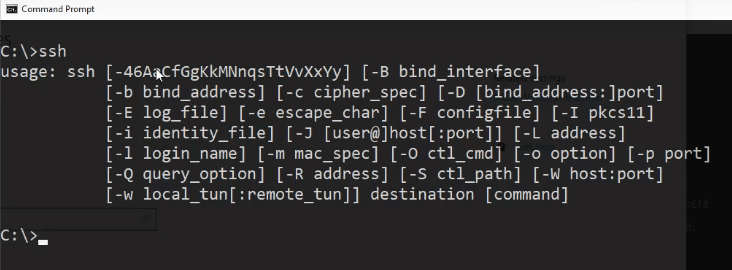 command prompt ssh